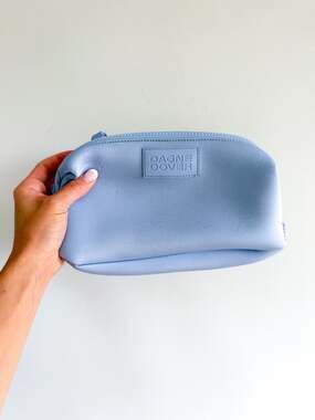 Dagne Dover Zip Closure Lightweight Hunter Neoprene Toiletry Bag Blue